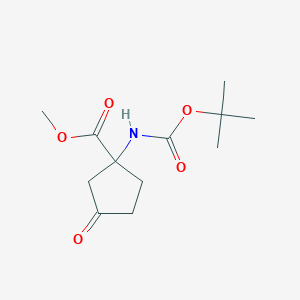molecular formula C12H19NO5 B1423801 Methyl 1-(tert-butoxycarbonylamino)-3-oxocyclopentanecarboxylate CAS No. 191111-14-5