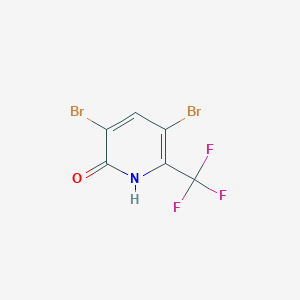 molecular formula C6H2Br2F3NO B1423804 3,5-Dibromo-6-(trifluoromethyl)pyridin-2-ol CAS No. 741737-00-8