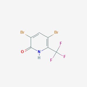 molecular formula C6H2Br2F3NO B1423804 3,5-Dibromo-6-(trifluoromethyl)pyridin-2(1H)-one CAS No. 741737-00-8