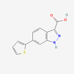 molecular formula C12H8N2O2S B1423819 6-Thiophen-2-YL-1H-indazole-3-carboxylic acid CAS No. 869783-22-2