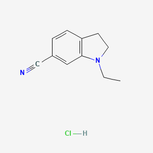 molecular formula C11H13ClN2 B1423820 1-Ethylindoline-6-carbonitrile hydrochloride CAS No. 1187928-73-9