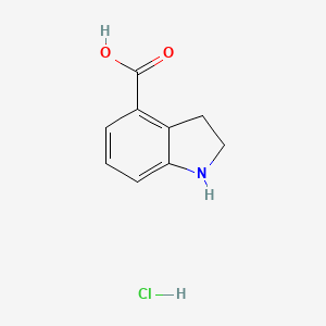 molecular formula C9H10ClNO2 B1423821 Indoline-4-carboxylic acid hydrochloride CAS No. 1187933-04-5