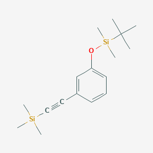 molecular formula C17H28OSi2 B14238228 tert-Butyl(dimethyl){3-[(trimethylsilyl)ethynyl]phenoxy}silane CAS No. 335396-04-8