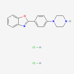 molecular formula C17H19Cl2N3O B1423823 2-(4-Piperazin-1-YL-phenyl)-benzooxazole dihydrochloride CAS No. 1187927-94-1