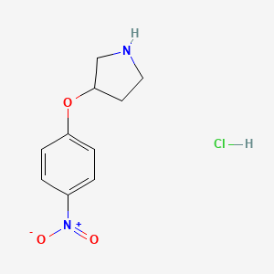 molecular formula C10H13ClN2O3 B1423825 3-(4-Nitrophenoxy)pyrrolidine hydrochloride CAS No. 1187930-80-8