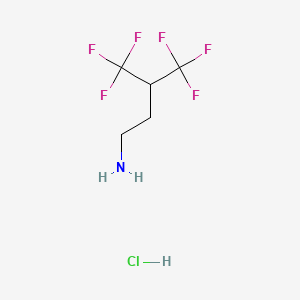 molecular formula C5H8ClF6N B1423826 4,4,4-Trifluoro-3-trifluoromethyl-butylamine hydrochloride CAS No. 1187928-35-3