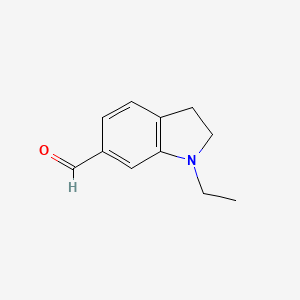 molecular formula C11H13NO B1423827 1-Ethyl-2,3-dihydro-1H-indole-6-carbaldehyde CAS No. 1123169-35-6