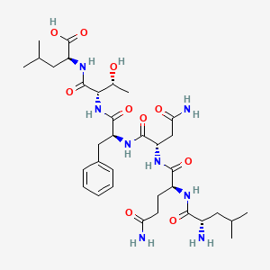 molecular formula C34H54N8O10 B14238275 L-Leucine, L-leucyl-L-glutaminyl-L-asparaginyl-L-phenylalanyl-L-threonyl- CAS No. 574749-94-3