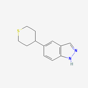 molecular formula C12H14N2S B1423831 5-(Tetrahydro-thiopyran-4-YL)-1H-indazole CAS No. 885272-59-3