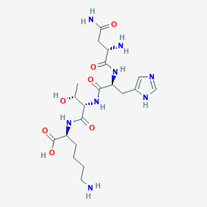 molecular formula C20H34N8O7 B14238355 L-Asparaginyl-L-histidyl-L-threonyl-L-lysine CAS No. 518006-34-3
