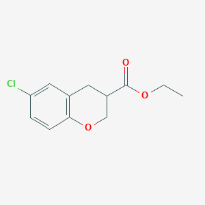 molecular formula C12H13ClO3 B1423840 6-Chloro-chroman-3-carboxylic acid ethyl ester CAS No. 885271-36-3