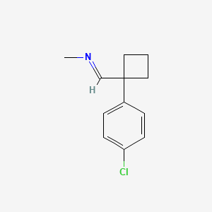 molecular formula C12H14ClN B14238477 Methanamine, N-[[1-(4-chlorophenyl)cyclobutyl]methylene]- CAS No. 259729-89-0