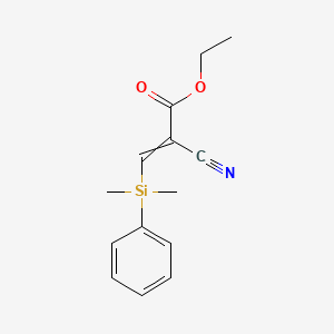 molecular formula C14H17NO2Si B14238502 Ethyl 2-cyano-3-[dimethyl(phenyl)silyl]prop-2-enoate CAS No. 561063-93-2
