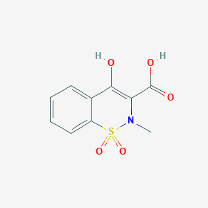 molecular formula C10H9NO5S B1423854 4-Hydroxy-2-methyl-2H-benzo[e][1,2]thiazine-3-carboxylic acid 1,1-dioxide CAS No. 88741-92-8