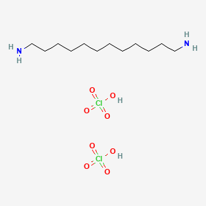 molecular formula C12H30Cl2N2O8 B14238576 Dodecane-1,12-diamine;perchloric acid CAS No. 557773-43-0