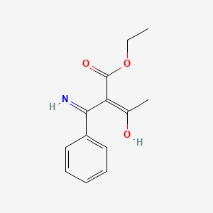 molecular formula C13H15NO3 B14238588 ethyl (E)-2-(benzenecarboximidoyl)-3-hydroxybut-2-enoate 