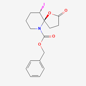 molecular formula C16H18INO4 B14238590 benzyl (5R,6S)-6-iodo-2-oxo-1-oxa-10-azaspiro[4.5]decane-10-carboxylate 