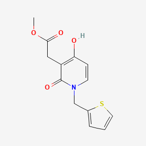 molecular formula C13H13NO4S B1423868 甲基2-[4-羟基-2-氧代-1-(2-噻吩甲基)-1,2-二氢-3-吡啶基]乙酸酯 CAS No. 477858-72-3