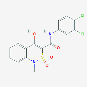 molecular formula C16H12Cl2N2O4S B1423869 N-(3,4-dichlorophenyl)-4-hydroxy-1-methyl-2,2-dioxo-1,2-dihydro-2lambda~6~,1-benzothiazine-3-carboxamide CAS No. 320423-87-8