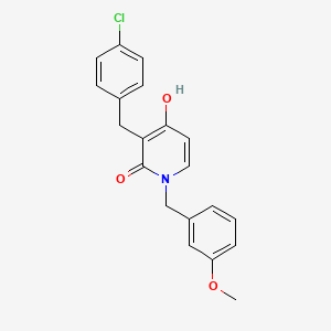 molecular formula C20H18ClNO3 B1423871 3-(4-chlorobenzyl)-4-hydroxy-1-(3-methoxybenzyl)-2(1H)-pyridinone CAS No. 477846-44-9