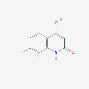 molecular formula C11H11NO2 B1423875 2(1H)-Quinolinone, 4-hydroxy-7,8-dimethyl- CAS No. 54675-03-5