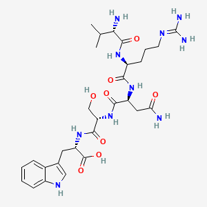 molecular formula C29H44N10O8 B14238753 L-Valyl-N~5~-(diaminomethylidene)-L-ornithyl-L-asparaginyl-L-seryl-L-tryptophan CAS No. 348635-61-0