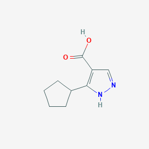 molecular formula C9H12N2O2 B1423878 5-Cyclopentyl-1H-pyrazole-4-carboxylic acid CAS No. 1250341-33-3
