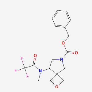molecular formula C17H19F3N2O4 B14238818 Benzyl 5-[methyl-(2,2,2-trifluoroacetyl)amino]-2-oxa-7-azaspiro[3.4]octane-7-carboxylate 