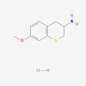 molecular formula C10H14ClNOS B1423888 7-Methoxy-thiochroman-3-ylamine hydrochloride CAS No. 1303968-11-7