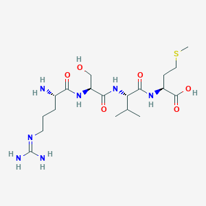 molecular formula C19H37N7O6S B14238944 N~5~-(Diaminomethylidene)-L-ornithyl-L-seryl-L-valyl-L-methionine CAS No. 496807-05-7