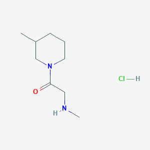 molecular formula C9H19ClN2O B1423906 2-(Methylamino)-1-(3-methyl-1-piperidinyl)-1-ethanone hydrochloride CAS No. 1220033-32-8