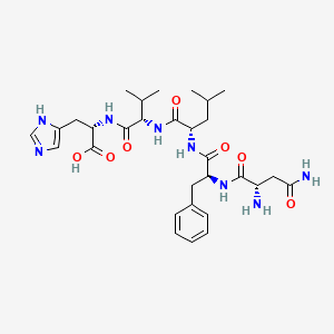 molecular formula C30H44N8O7 B14239082 L-Histidine, L-asparaginyl-L-phenylalanyl-L-leucyl-L-valyl- CAS No. 574749-76-1