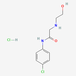 molecular formula C10H14Cl2N2O2 B1423909 N-(4-Chloro-phenyl)-2-(2-hydroxy-ethylamino)-acetamide hydrochloride CAS No. 1187928-78-4