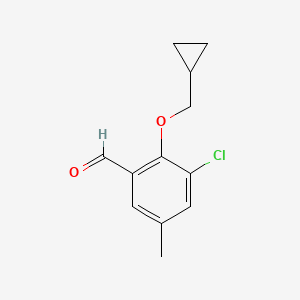 molecular formula C12H13ClO2 B1423910 3-Chloro-2-(cyclopropylmethoxy)-5-methylbenzaldehyde CAS No. 883520-21-6