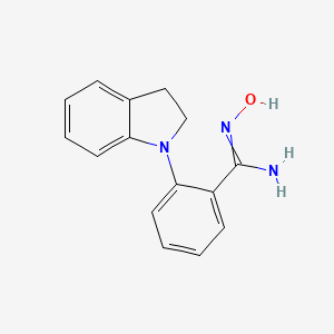 molecular formula C15H15N3O B1423911 2-(2,3-Dihydro-1H-indol-1-YL)-N'-hydroxybenzenecarboximidamide CAS No. 1021235-41-5