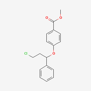 molecular formula C17H17ClO3 B14239152 Methyl 4-(3-chloro-1-phenylpropoxy)benzoate CAS No. 385436-89-5
