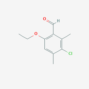 molecular formula C11H13ClO2 B1423916 3-Chloro-6-ethoxy-2,4-dimethylbenzaldehyde CAS No. 883521-32-2