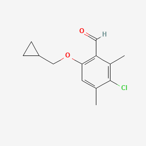 3-Chloro-6-(cyclopropylmethoxy)-2,4-dimethylbenzaldehyde