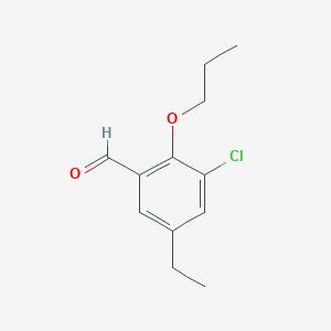 molecular formula C12H15ClO2 B1423918 3-Chloro-5-ethyl-2-propoxybenzaldehyde CAS No. 883523-24-8