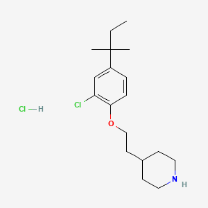 molecular formula C18H29Cl2NO B1423920 4-{2-[2-Chloro-4-(tert-pentyl)phenoxy]-ethyl}piperidine hydrochloride CAS No. 1219964-13-2
