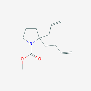 molecular formula C13H21NO2 B14239231 Methyl 2-(but-3-en-1-yl)-2-(prop-2-en-1-yl)pyrrolidine-1-carboxylate CAS No. 489475-37-8