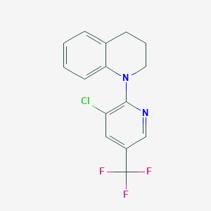 molecular formula C15H12ClF3N2 B1423925 1-[3-Chloro-5-(trifluoromethyl)-2-pyridinyl]-1,2,3,4-tetrahydroquinoline CAS No. 1219967-13-1