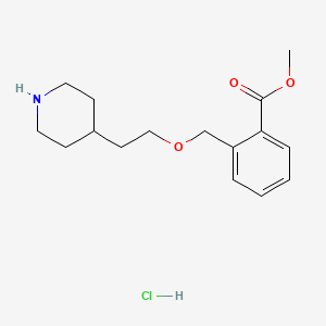 molecular formula C16H24ClNO3 B1423932 Methyl 2-{[2-(4-piperidinyl)ethoxy]-methyl}benzoate hydrochloride CAS No. 1220017-49-1