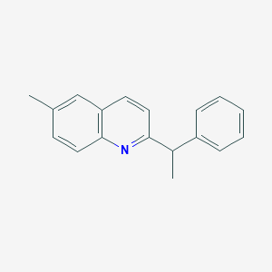 molecular formula C18H17N B14239352 Quinoline, 6-methyl-2-(1-phenylethyl)- CAS No. 211874-53-2