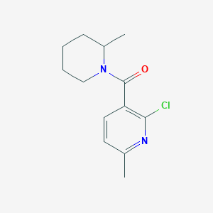 molecular formula C13H17ClN2O B14239388 Piperidine, 1-[(2-chloro-6-methyl-3-pyridinyl)carbonyl]-2-methyl- CAS No. 613660-42-7
