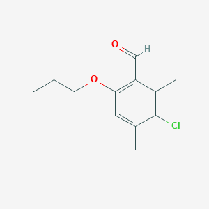 molecular formula C12H15ClO2 B1423944 3-Chloro-2,4-dimethyl-6-propoxybenzaldehyde CAS No. 883520-99-8