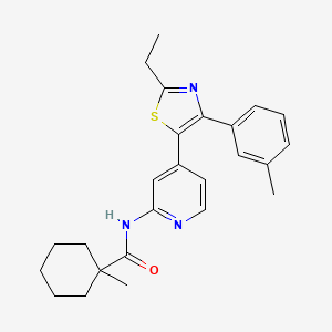 molecular formula C25H29N3OS B14239444 N-[4-[2-Ethyl-4-(3-methylphenyl)-1,3-thiazol-5-YL]-2-pyridyl]-1-methylcyclohexanecarboxamide CAS No. 365429-10-3