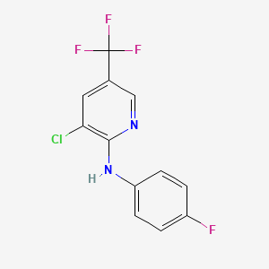 molecular formula C12H7ClF4N2 B1423945 3-chloro-N-(4-fluorophenyl)-5-(trifluoromethyl)pyridin-2-amine CAS No. 1219976-66-5