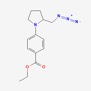 molecular formula C14H18N4O2 B14239505 Ethyl 4-[2-(azidomethyl)pyrrolidin-1-yl]benzoate CAS No. 334617-90-2