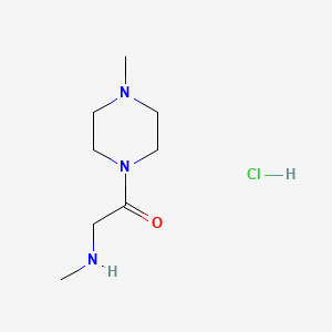 molecular formula C8H18ClN3O B1423953 2-(Methylamino)-1-(4-methyl-1-piperazinyl)-1-ethanone hydrochloride CAS No. 1219968-12-3